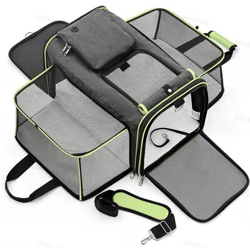 Pliable Cat Carrier Petit chien Sac de voyage Cat monté sur voiture