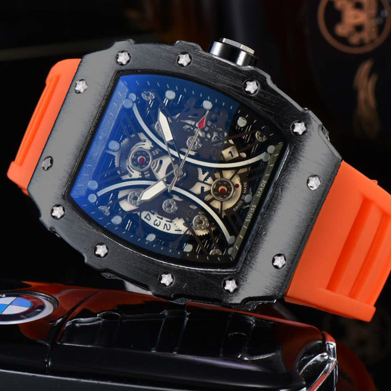 Automatique Quartz Hollow Luminous Waterproof Hommes en forme de barils