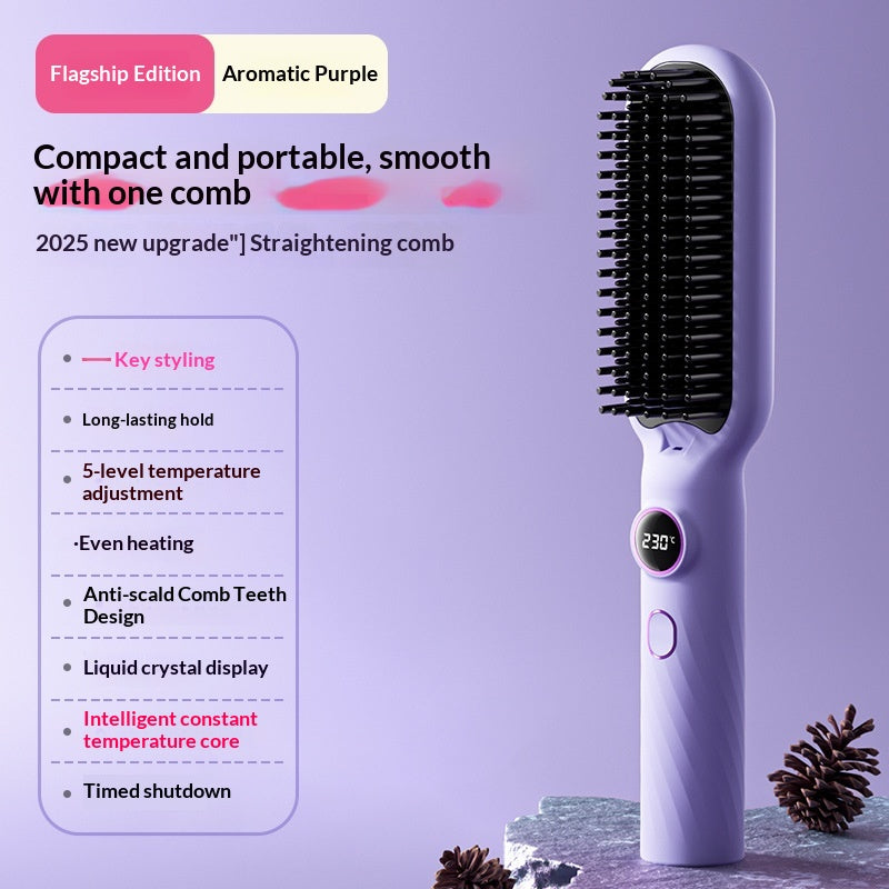 Peigne de redressage portable à affichage numérique qui endommage les cheveux