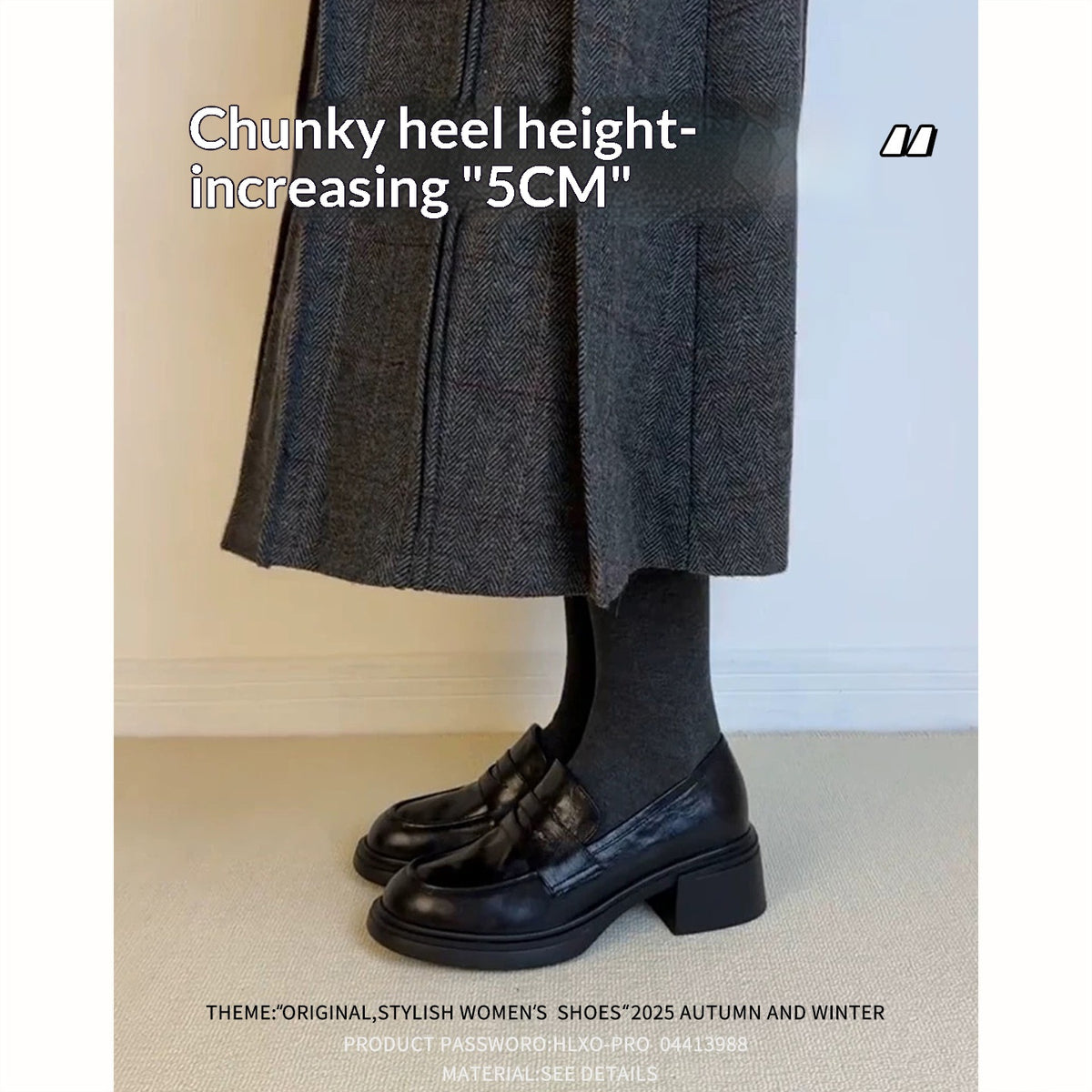 Rétro Pompes à orteils ronds à talons chunky