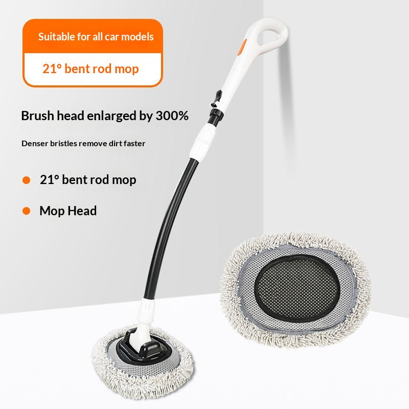 Wash Car By Hand Bent-Handle Soft-Bristle Mop