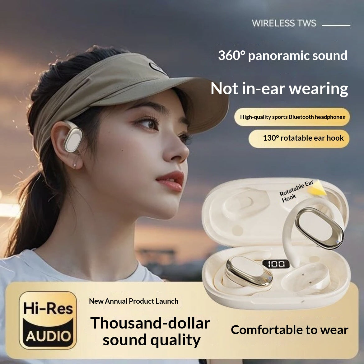 3D Surround HD Call Casque Bluetooth de longue durée