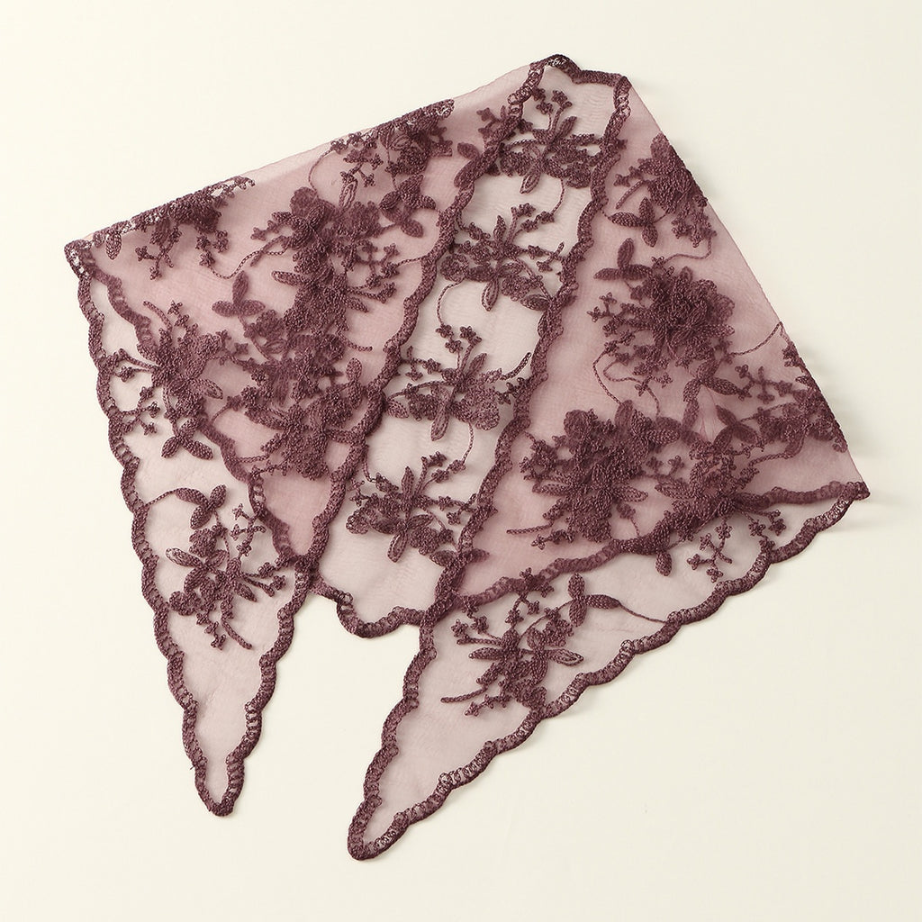 Dentelle florale mariée Triangular Binder Couleur solide Veil mariage Dentelle Veil femmes