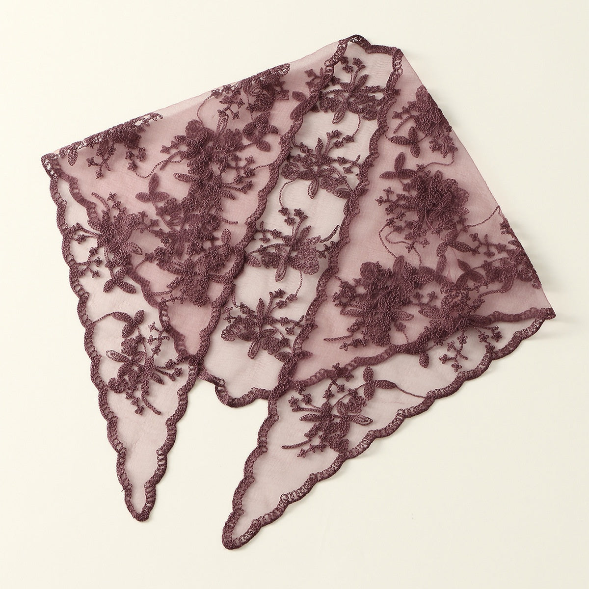 Dentelle florale mariée Triangular Binder Couleur solide Veil mariage Dentelle Veil femmes