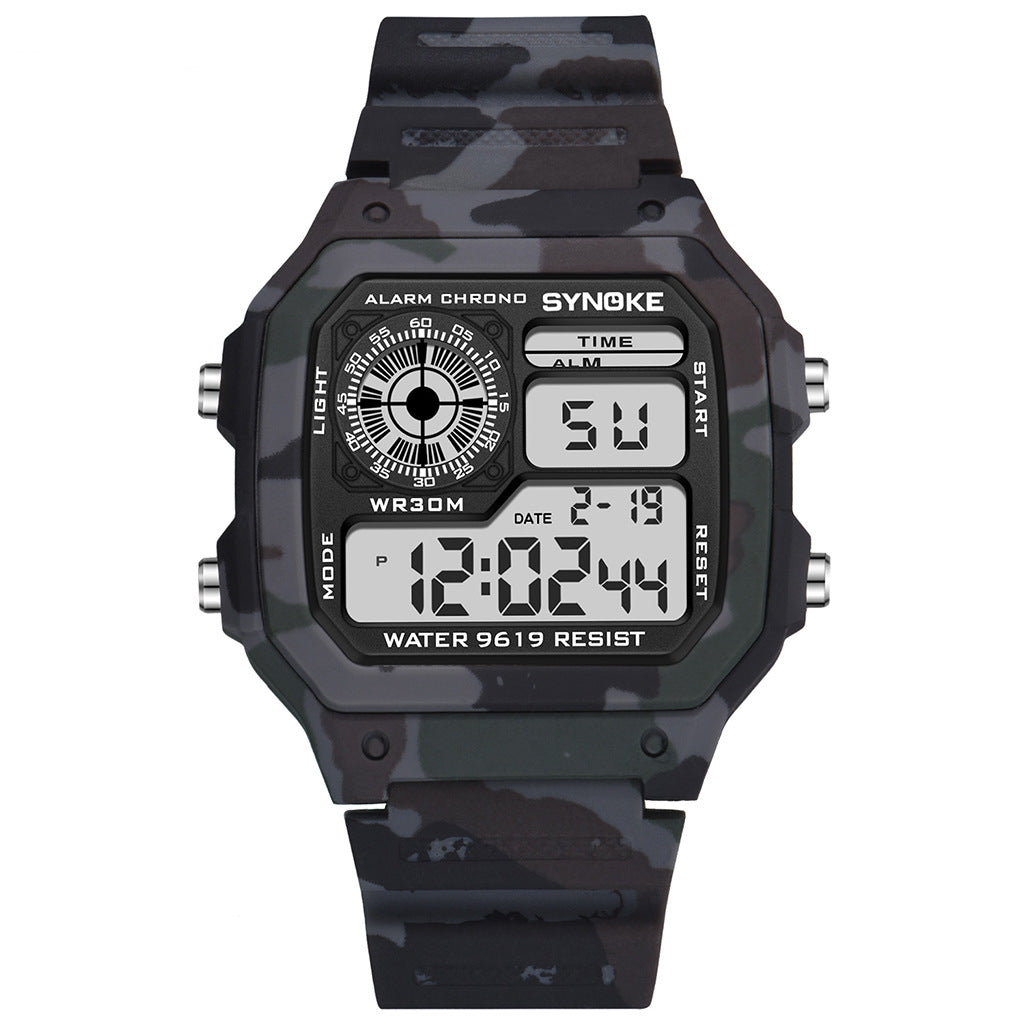 Montre électronique Sept Couleurs Noctilucent Imperméable Sports Hommes