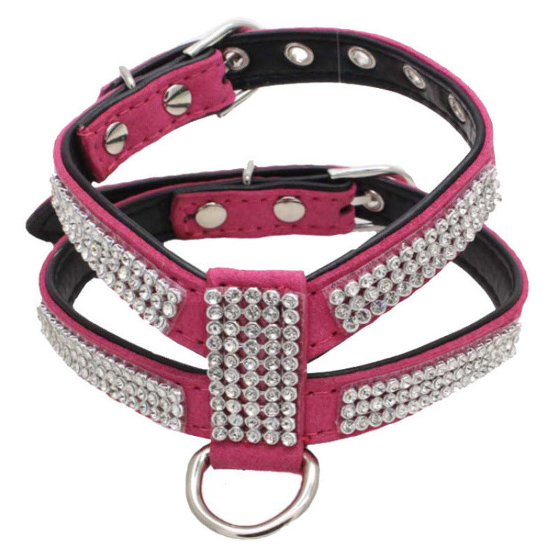 Petit chien en forme de K Strass Pet Hand Holding Rope poitrine bracelet costume