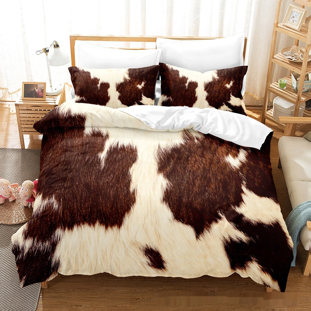 Imprimé Maison Textile Four animal Couverture de couettes en grain Étui Ensemble de trois pièces