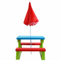 Ensemble de table de pique-nique extérieur pour enfants avec parapluie de protection UV pliable