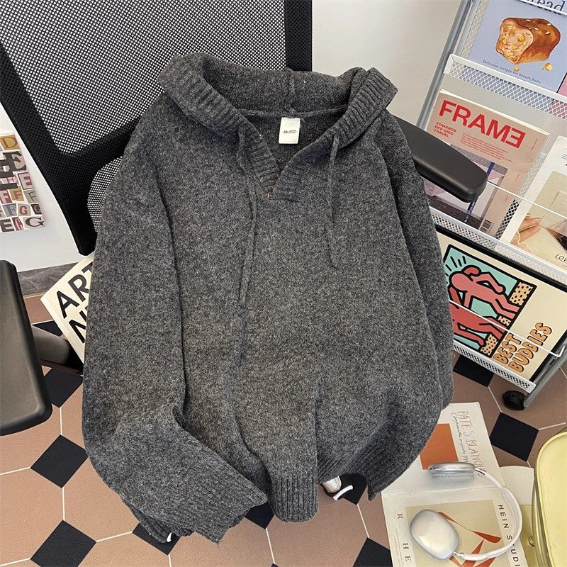 Hoodie à capuche à manches longues et chaude couleur unie