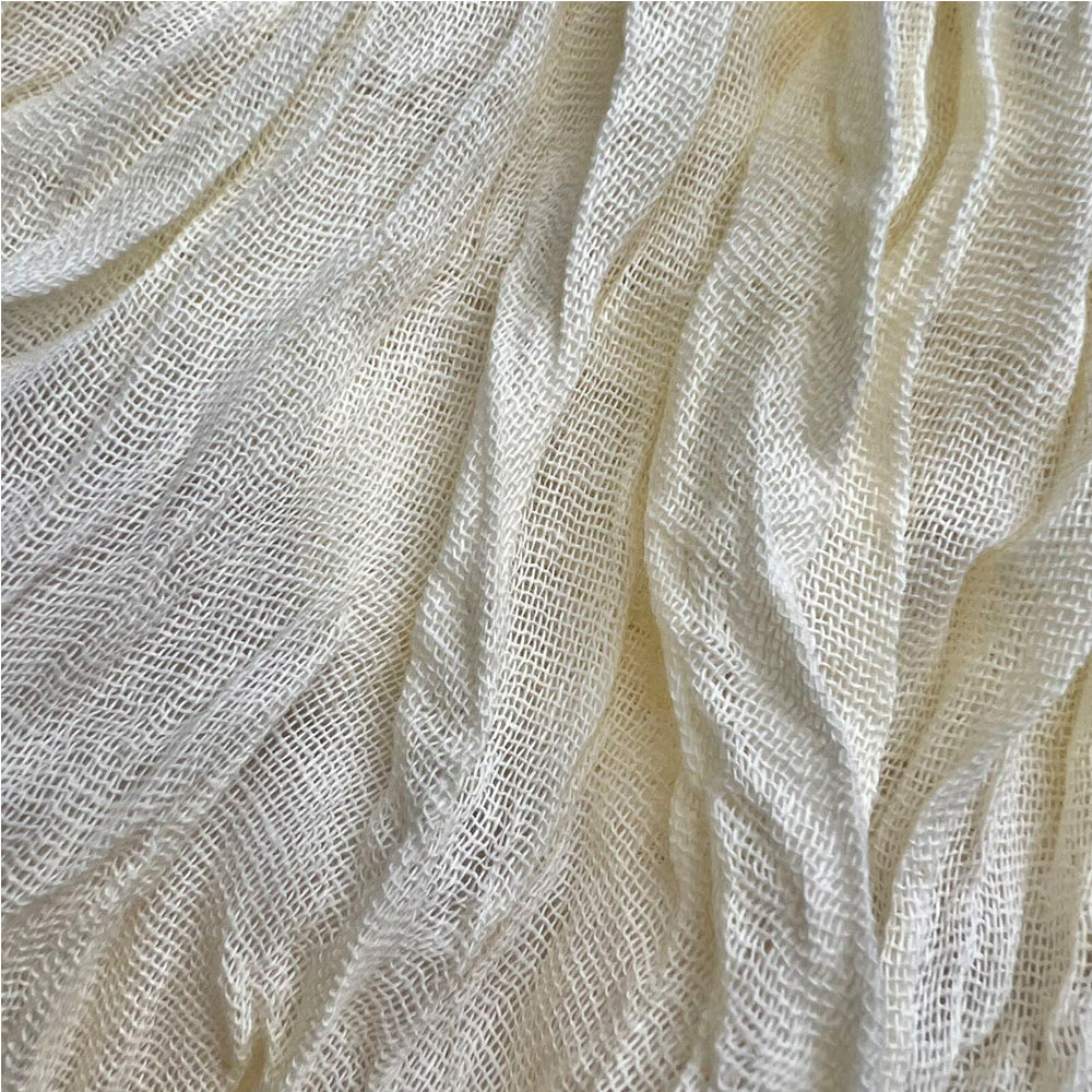 2pcs Pure blanc Crinkle Texture Brightens Complexion écharpe