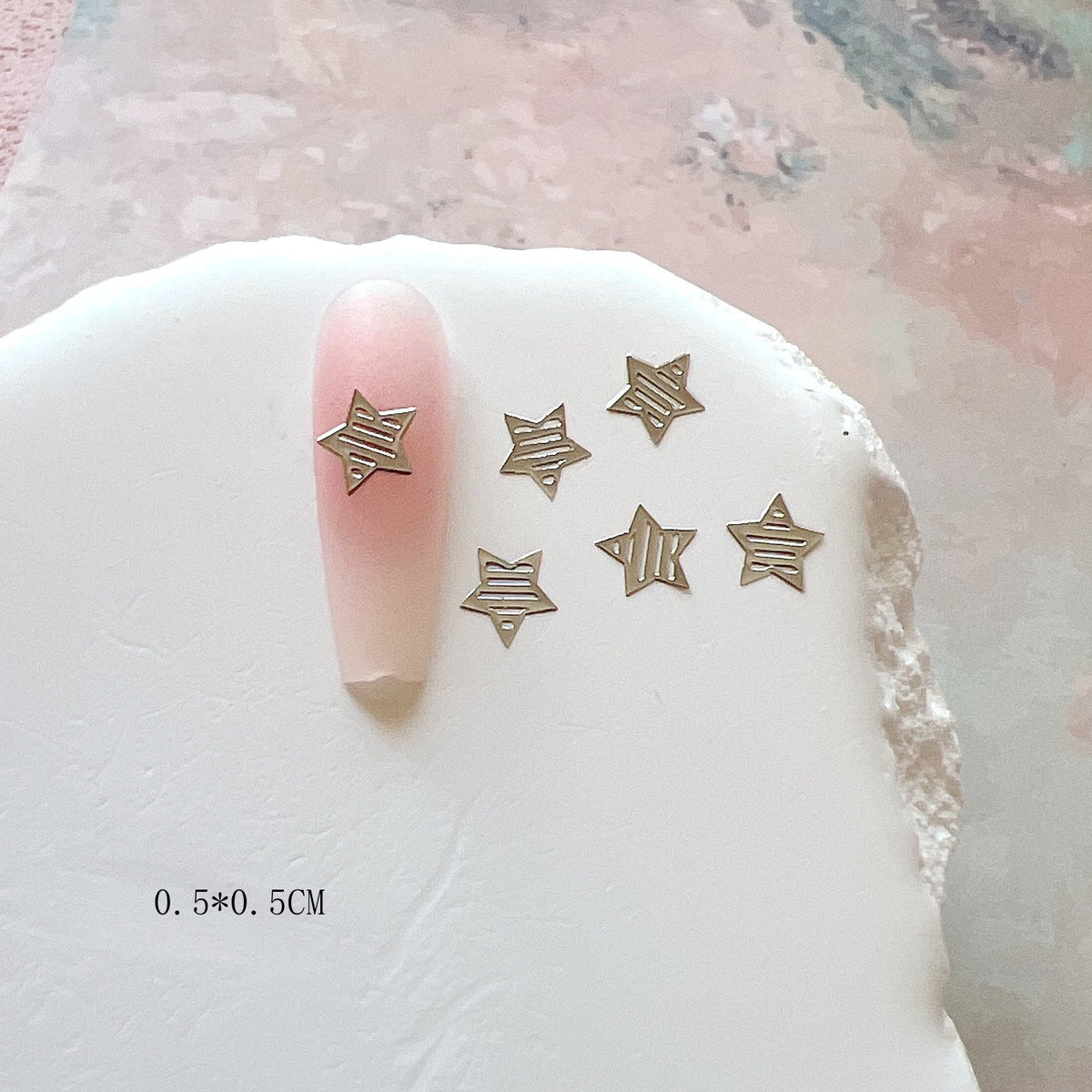 Flakes en métal d'art d'étoile d'or et d'argent