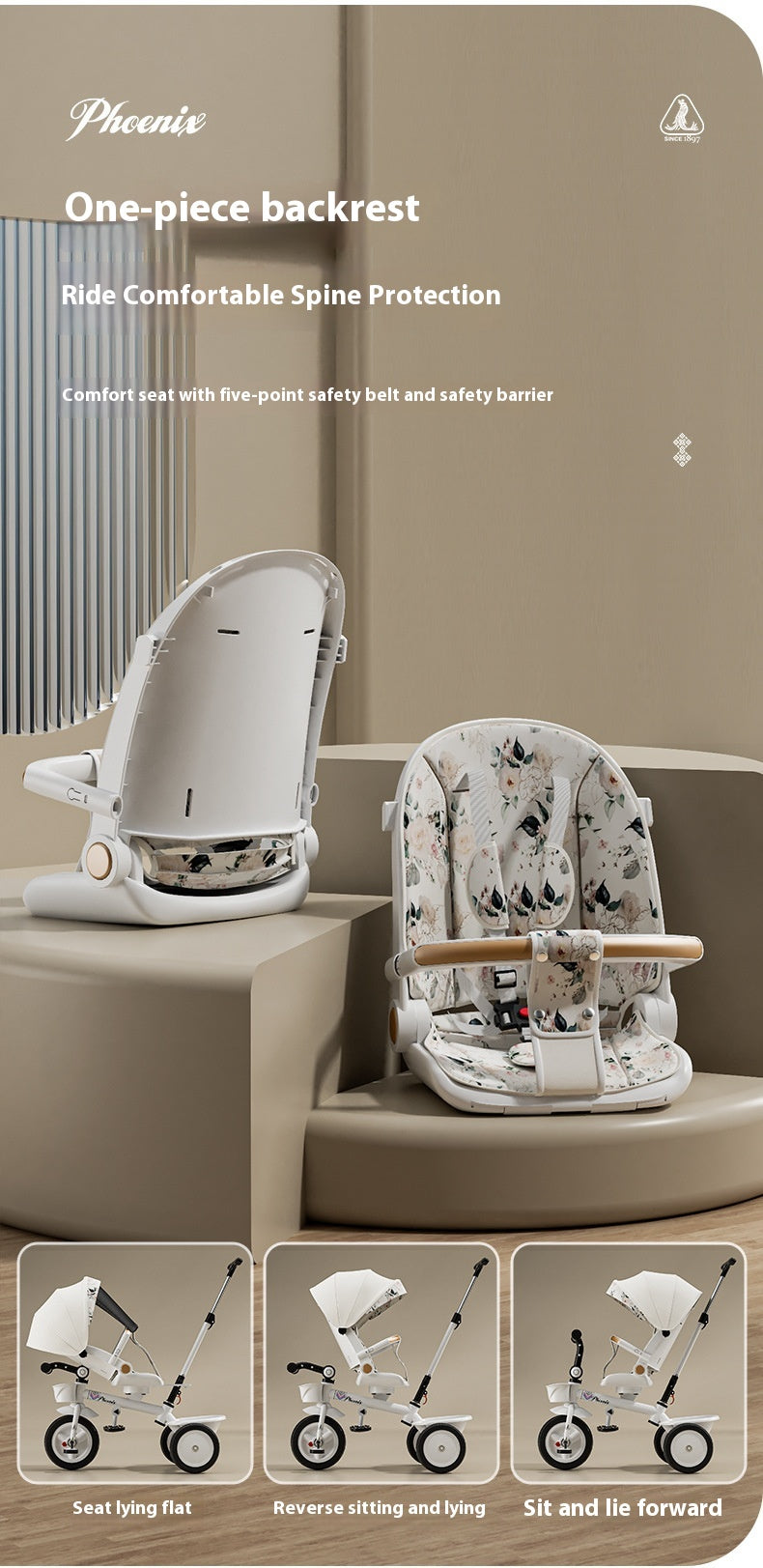 Tricycle Pedal Bébé Voiture Enfants Jouet léger Trolley