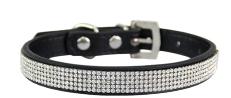 Collier de chien de broderie de diamant de chat