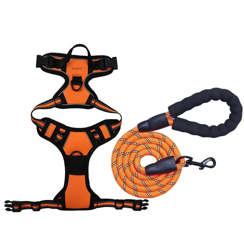 Harnais et jeu de laisses pour chien tout-en-un multicouches - Corde de marche en nylon durable pour Smal