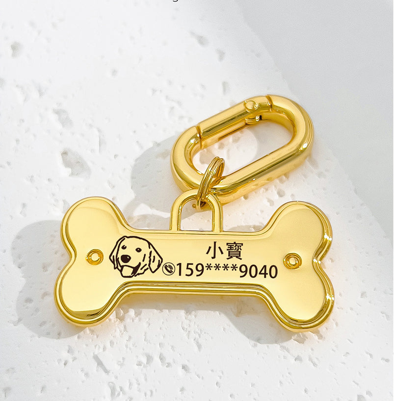 Étiquette d'identification des chiens gravés