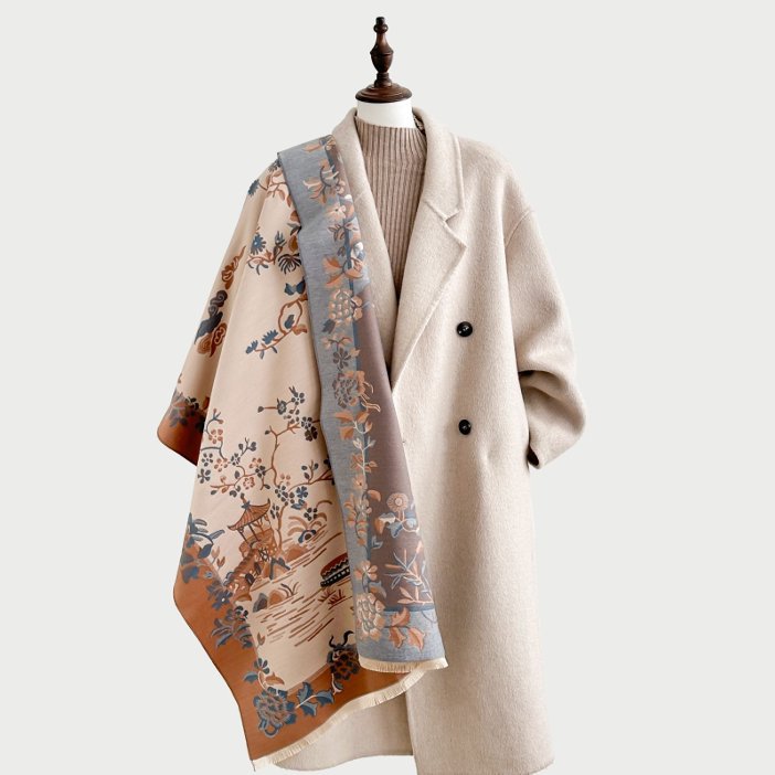 Retro Châle à sensation de cachemire - Écharpe chaude douce haut de gamme pour femmes Écharpe d'automne