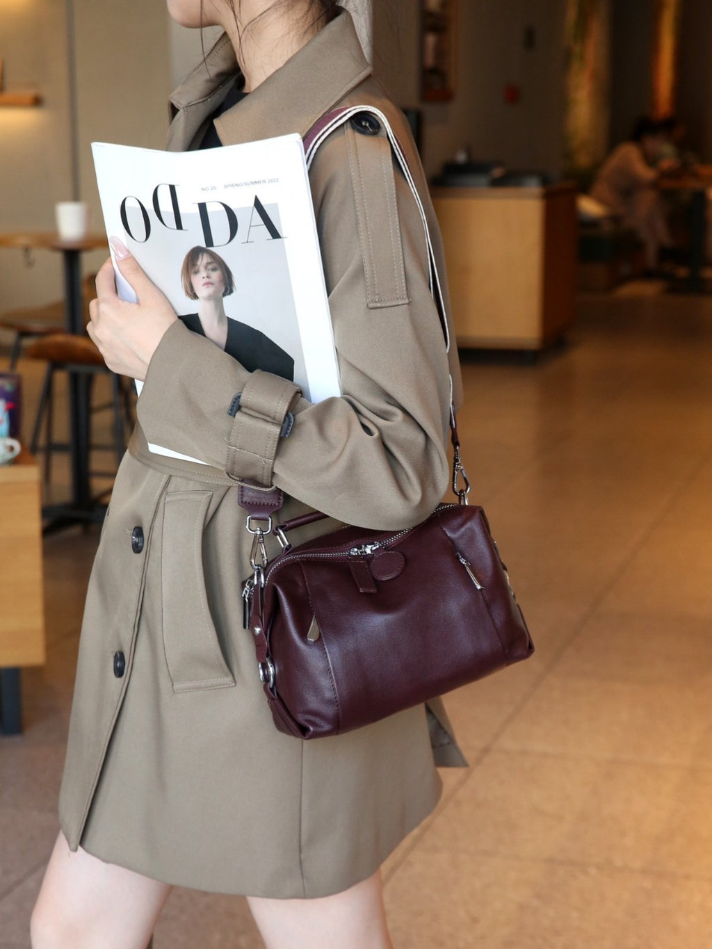 Sac d'oreiller Cowhide Boston pour femmes