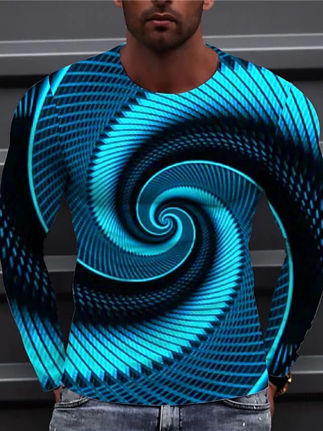 T-shirt tendance Hip-hop Gradient Swirl Retro