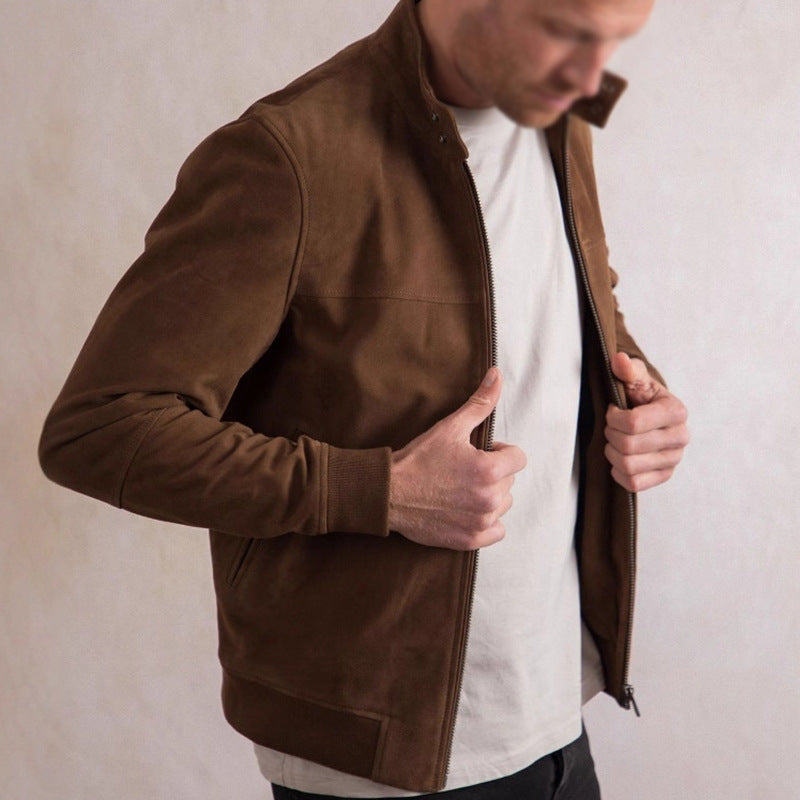 Homme Casual Automnehiver Retro Veste doublée de suede