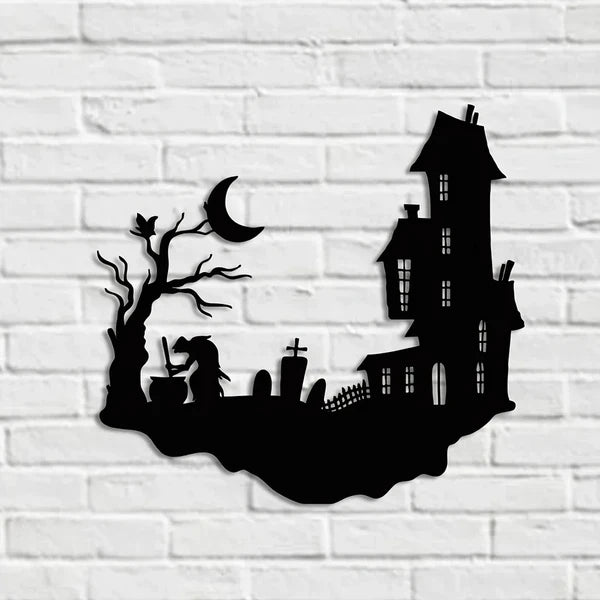 CIFbuy Gothic Skull Iron Wall Art Vintage Halloween Décor pour intérieur extérieur (TikTok)