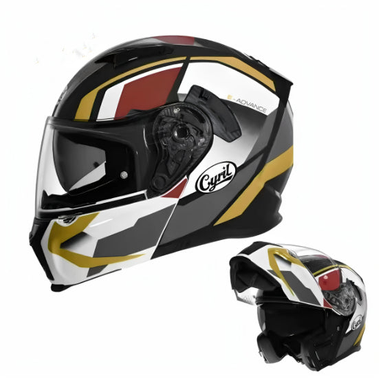 Casque de moto à double-lentilles à révélation faciale