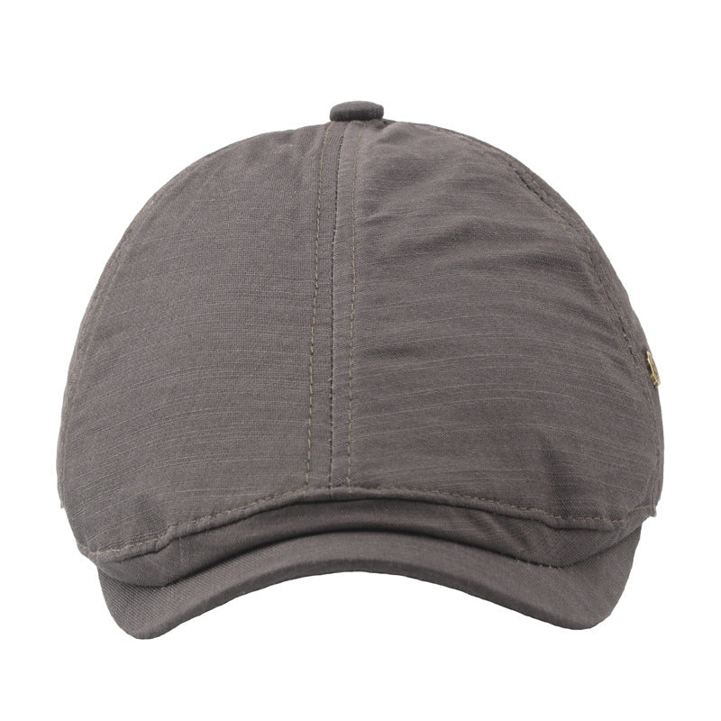 Plaid hommes plat Cap Retro W Bouton de cuivre Beret