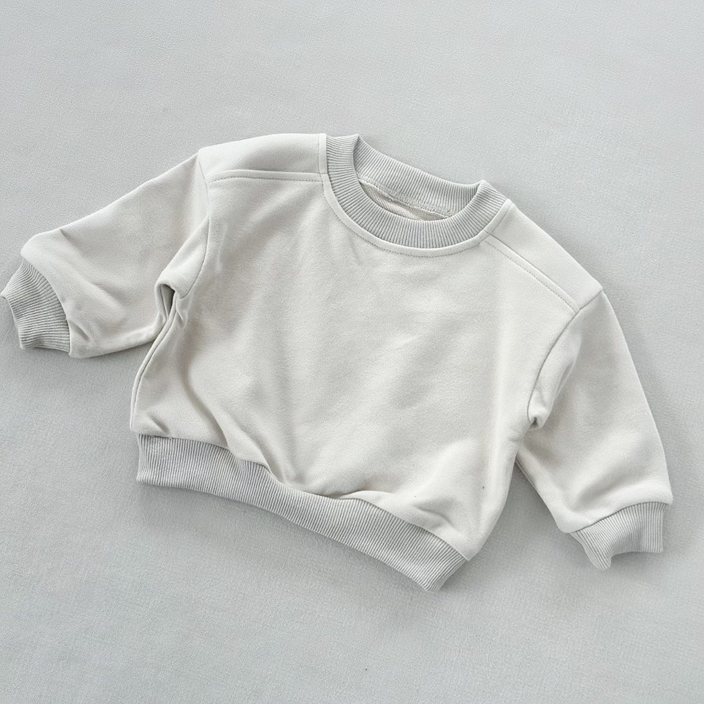 Sweatshirt Terry-Fleece à col rond style pour petits enfants