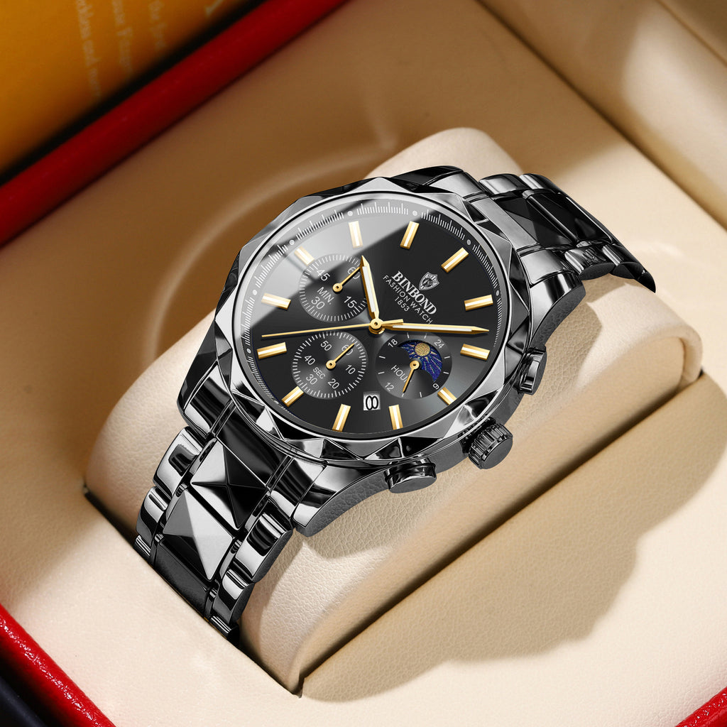 Montres pour hommes à boucle papillon multifonctionnelle