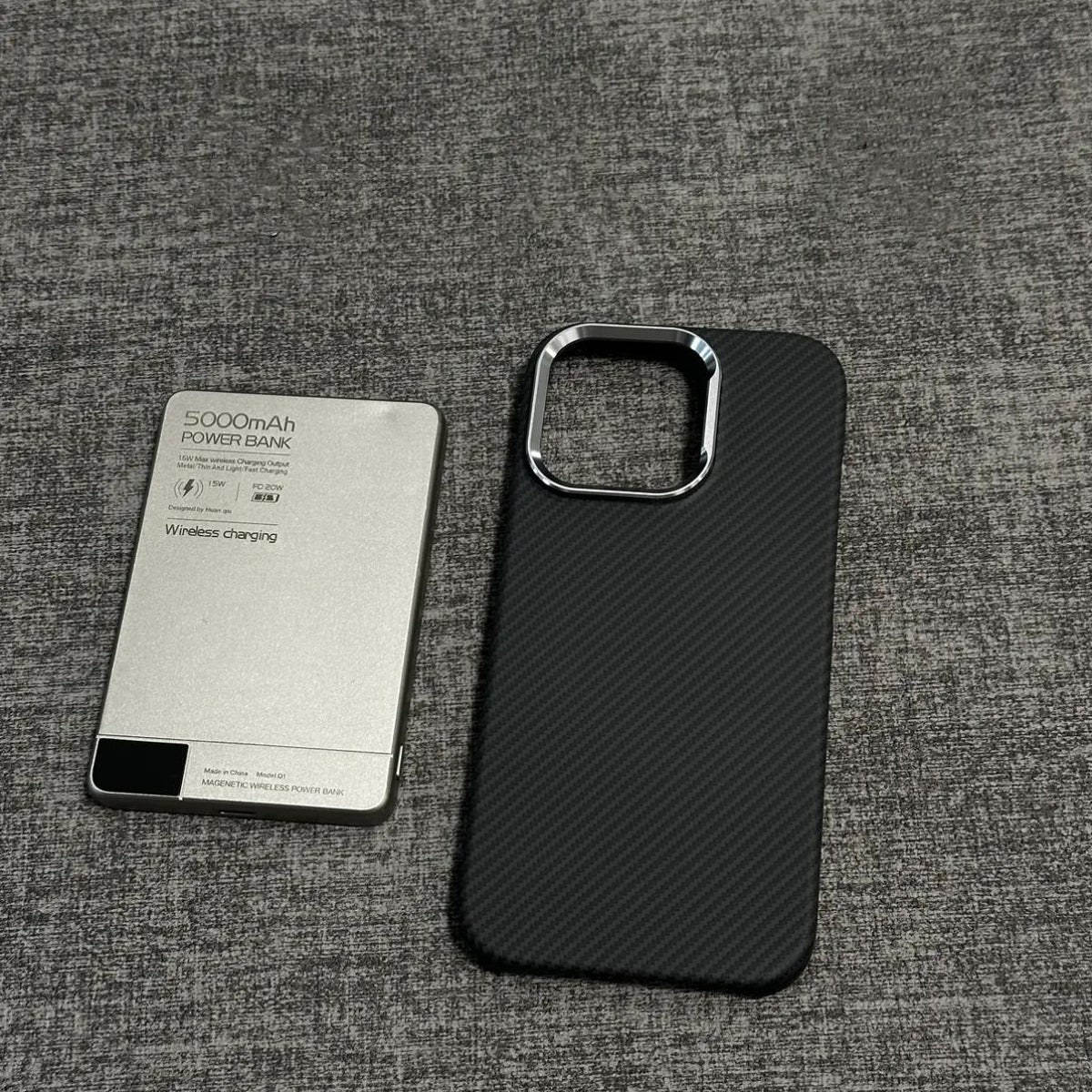 Boîtier de téléphone magnétique Fibre de carbone Texture Protection ultra-mince