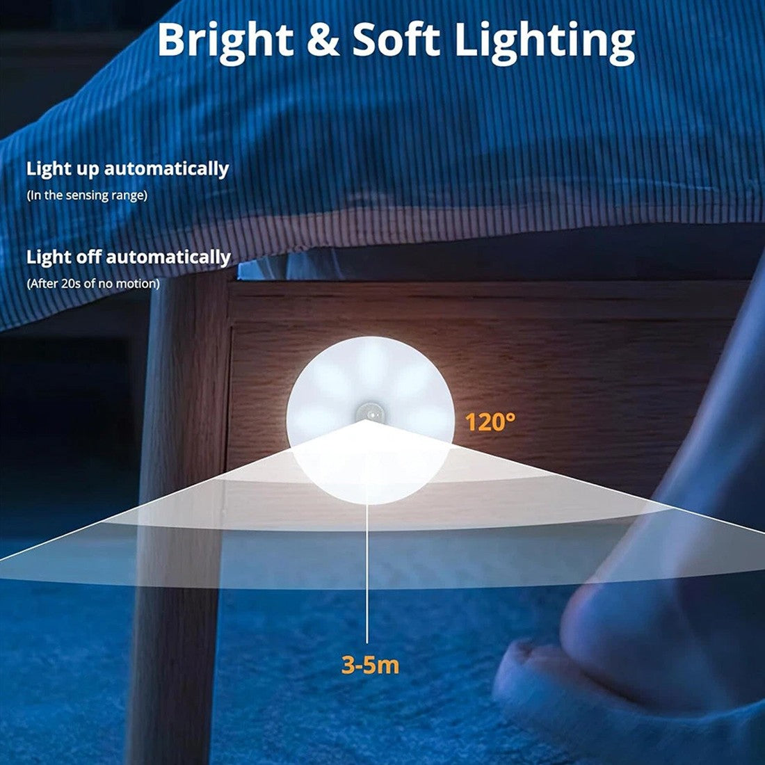 Capteur lumière LED Motion PIR USB rechargeable Armoire portable lampe de nuit