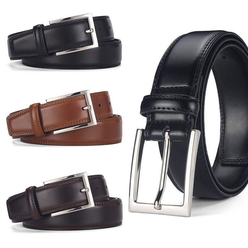 Ceinture en cuir pour hommes Boucle d'épingle en cuir