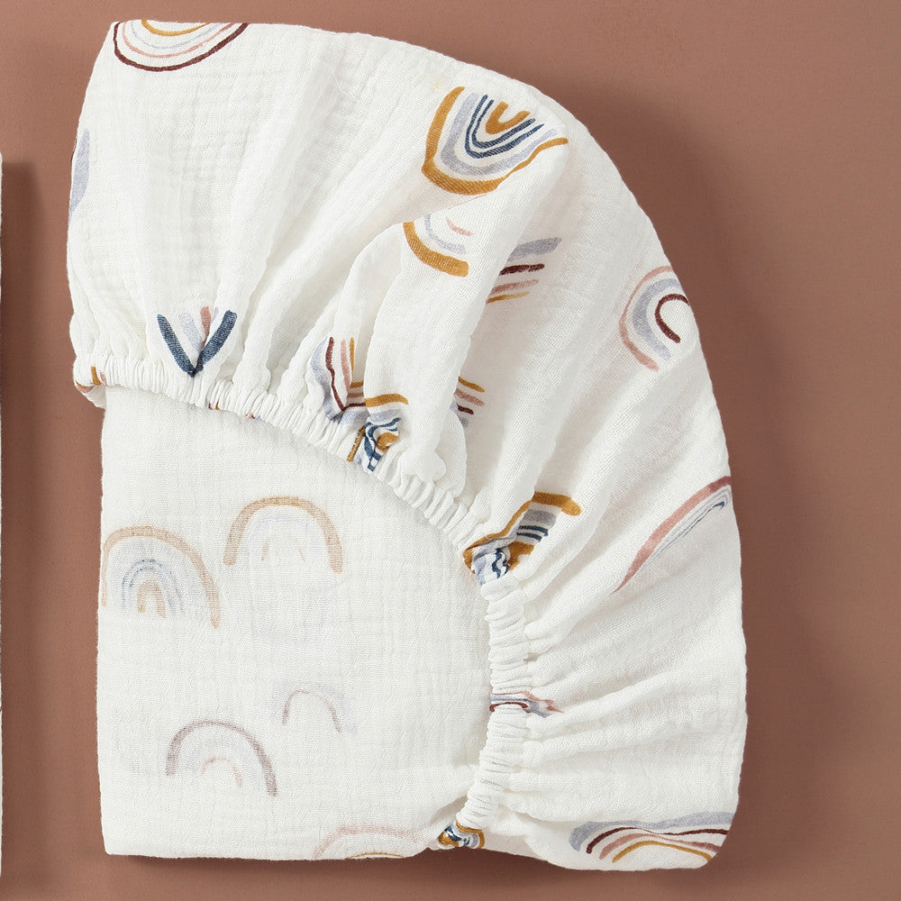 Feuille de gauze en coton intégral, imprimée pour bébé européenne et américaine