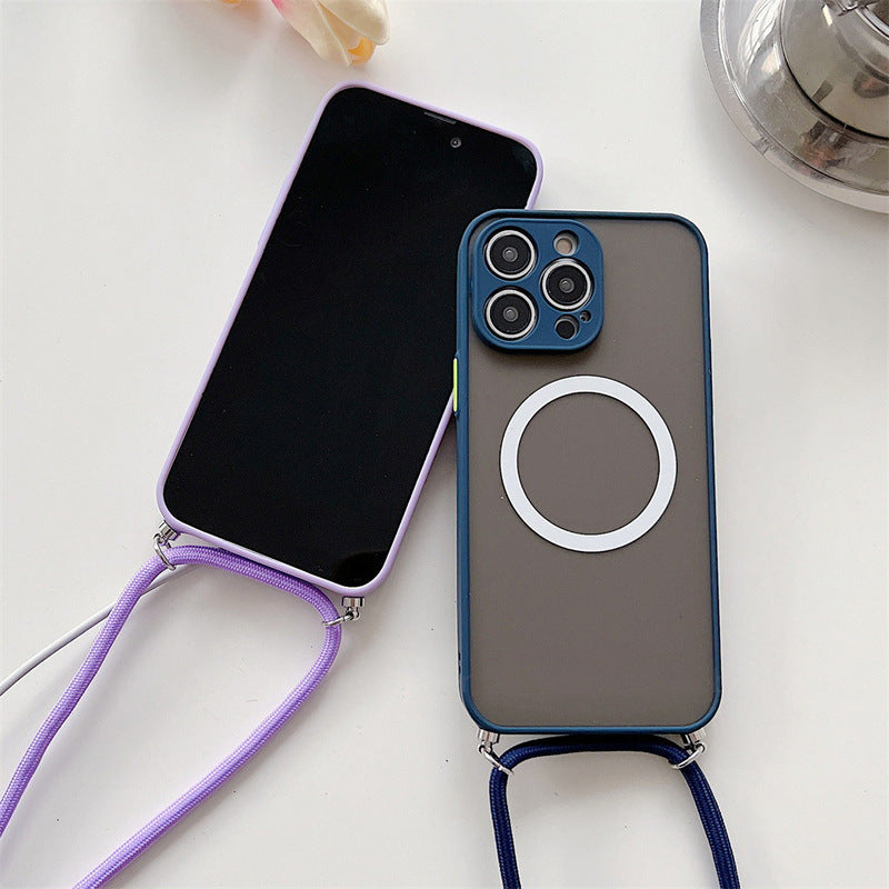 Étui magnétique pour téléphone Lanyard Transparent Crossbody Résistance à la chute