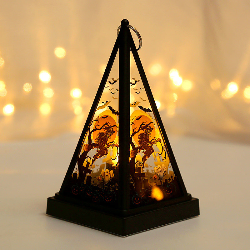 Halloween Decorations Portable Pumpkin Lantern Witch Skull Nightlight Scary Atmosphere Des
