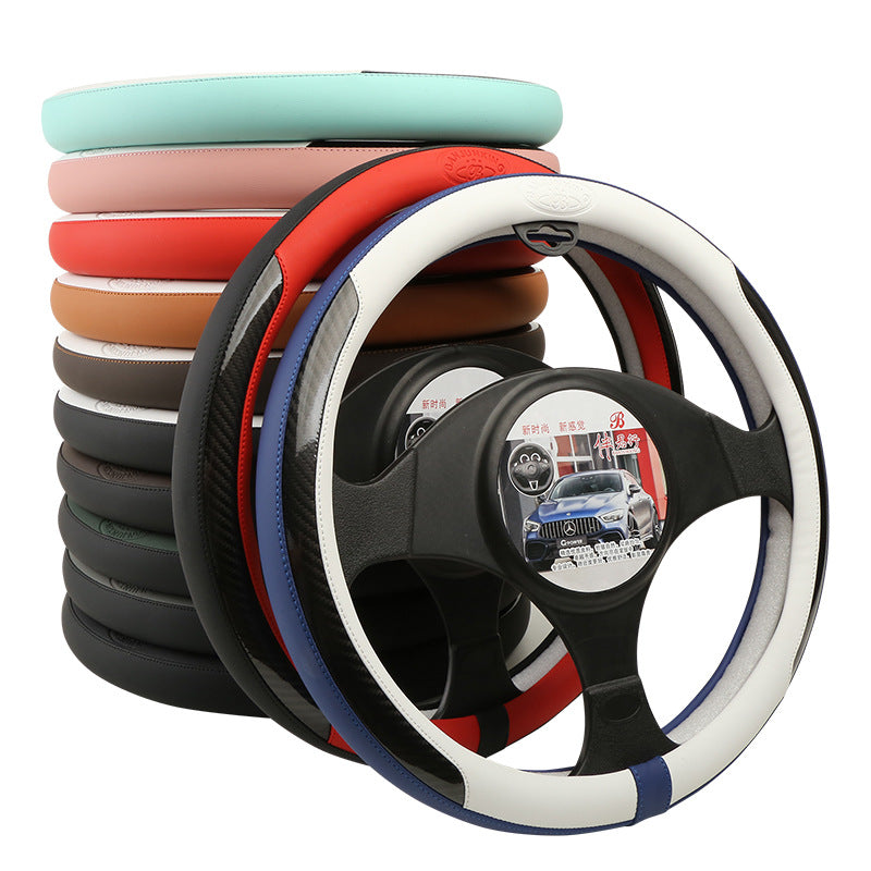 Couverture confortable du volant antidérapante en fibre de carbone