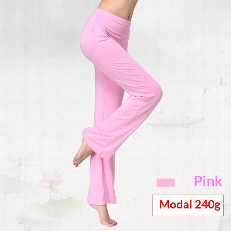 Pantalons de yoga modaux en couleur solide pour femmes