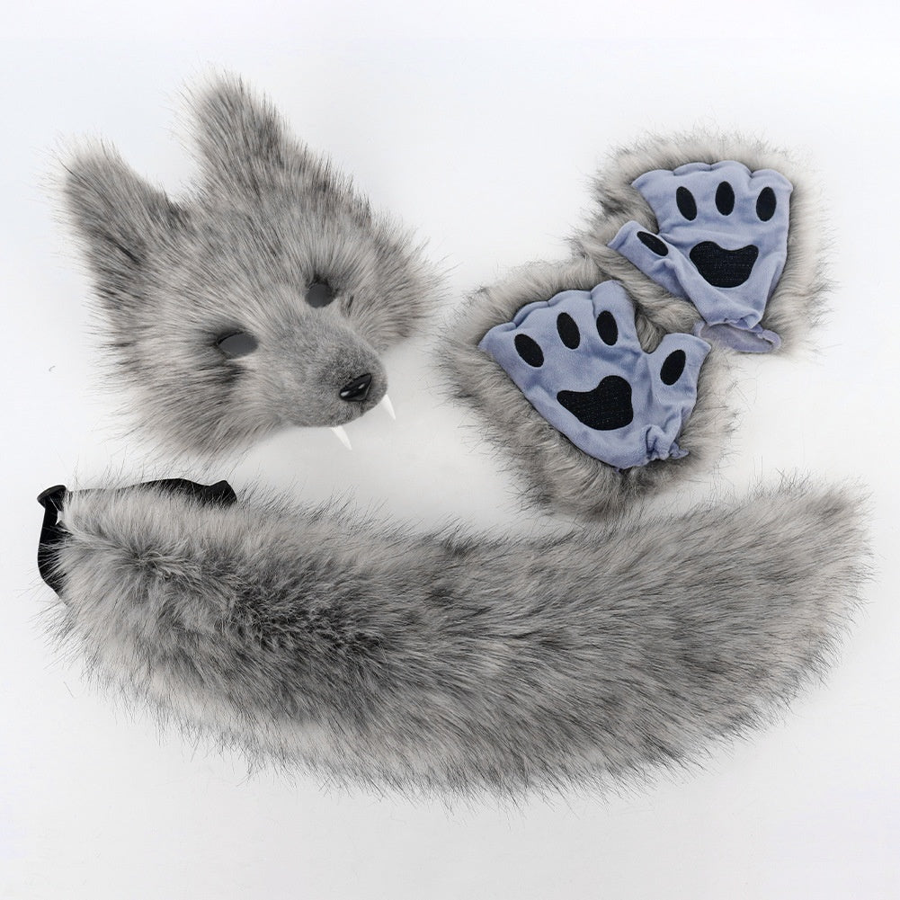 Ensemble 3D de masque de loup de simulation d'Halloween