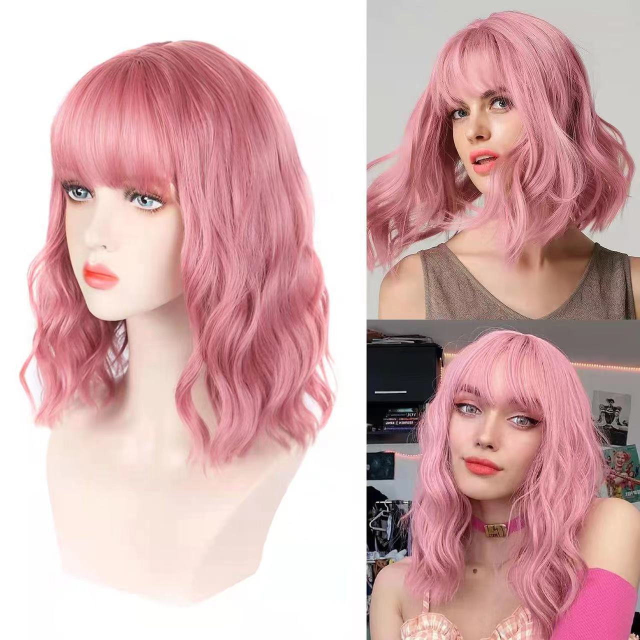 Femmes Short Curly Synthetic Bob Wig