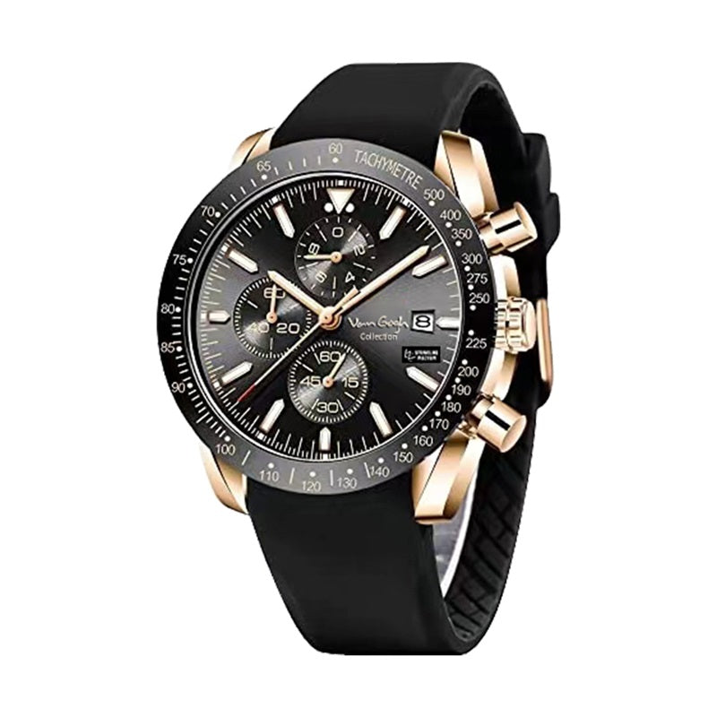 Van Gogh Starry Fantasy Series Montre en caoutchouc pour hommes