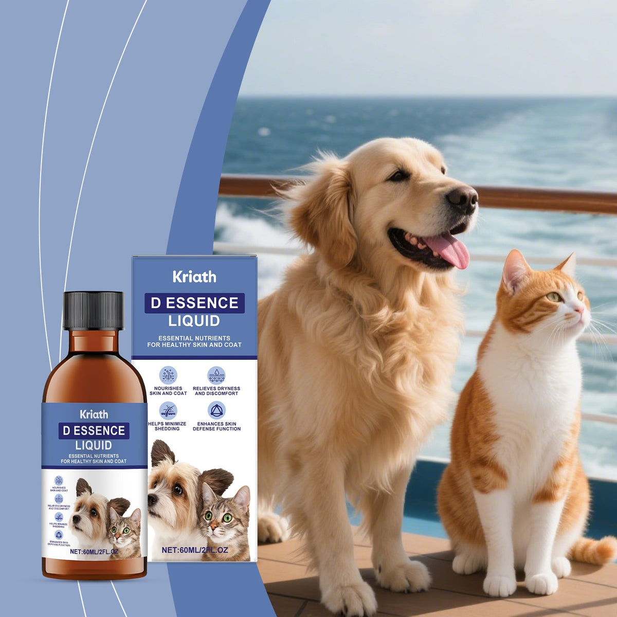Solution de soins capillaires Kriath Pet Anti-Tangle Nettoyage doux et lissant soin capillaire