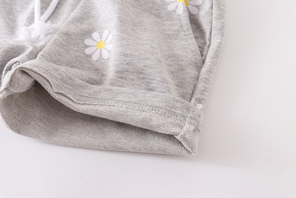 Filles' Light Gray Impression Petit Short Daisy