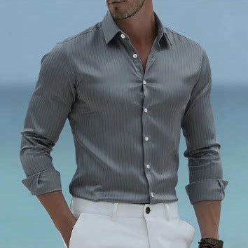 Chemise rayée manches longues pour hommes