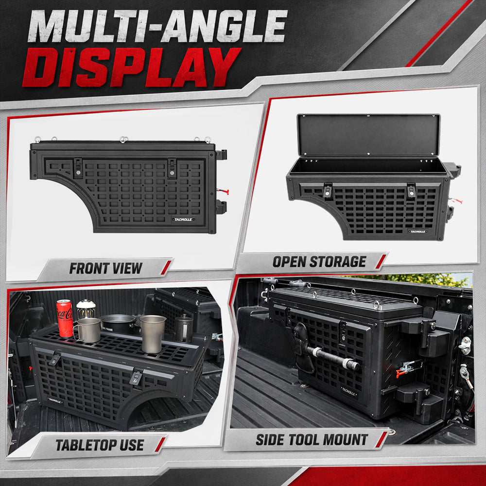 Boîte à outils de rangement côté lit camion SwingCase convient à Tacoma 5ft court lit-R