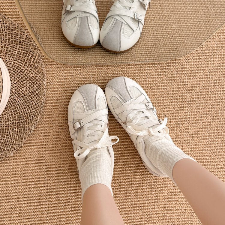Retro Versatile Épaisseur Soled High Rise Chaussures Allemandes de Formation Pour Femmes