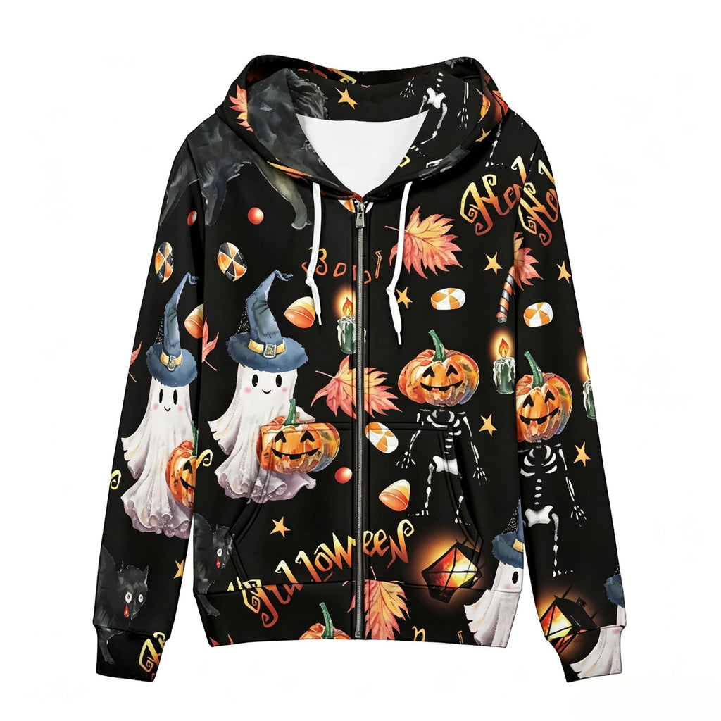 Chemise à capuche imprimé Halloween pour femmes