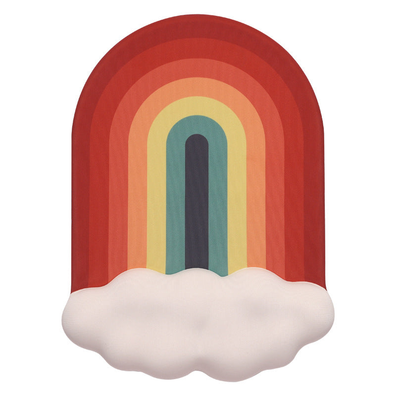 Cloud Rainbow Silica Gel Wrister Mouse Pad Keyboard Support Slippery Lavable