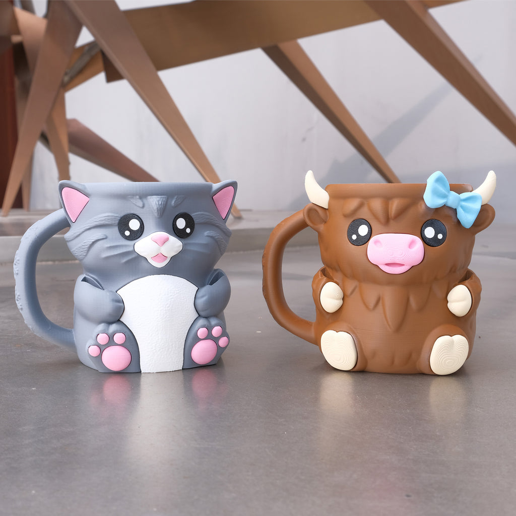 1PC 3D Imprimé Pinte de crème glacée pour animaux avec poignée