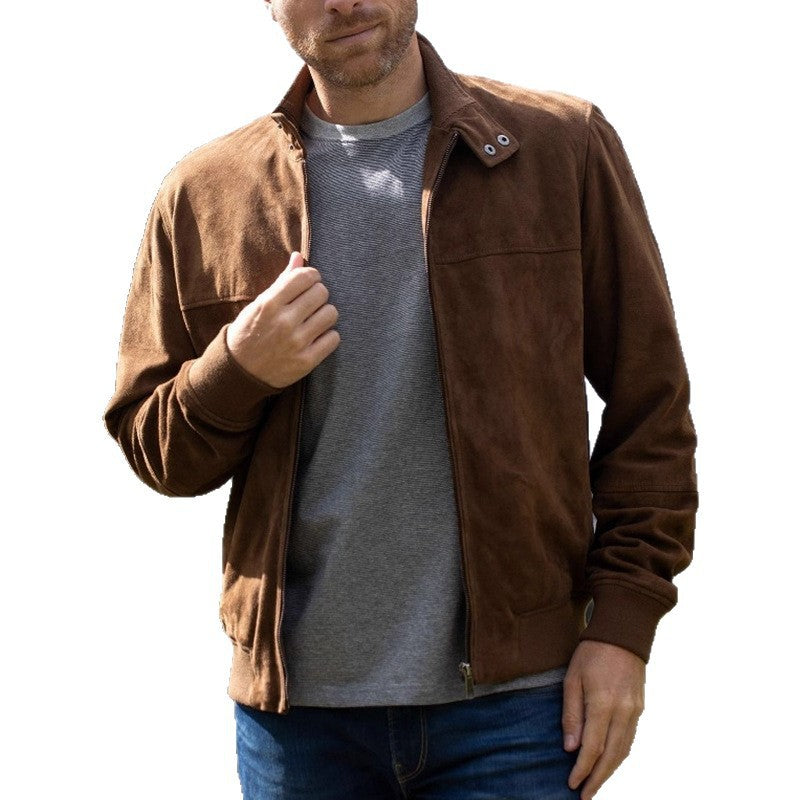 Homme Casual Automnehiver Retro Veste doublée de suede