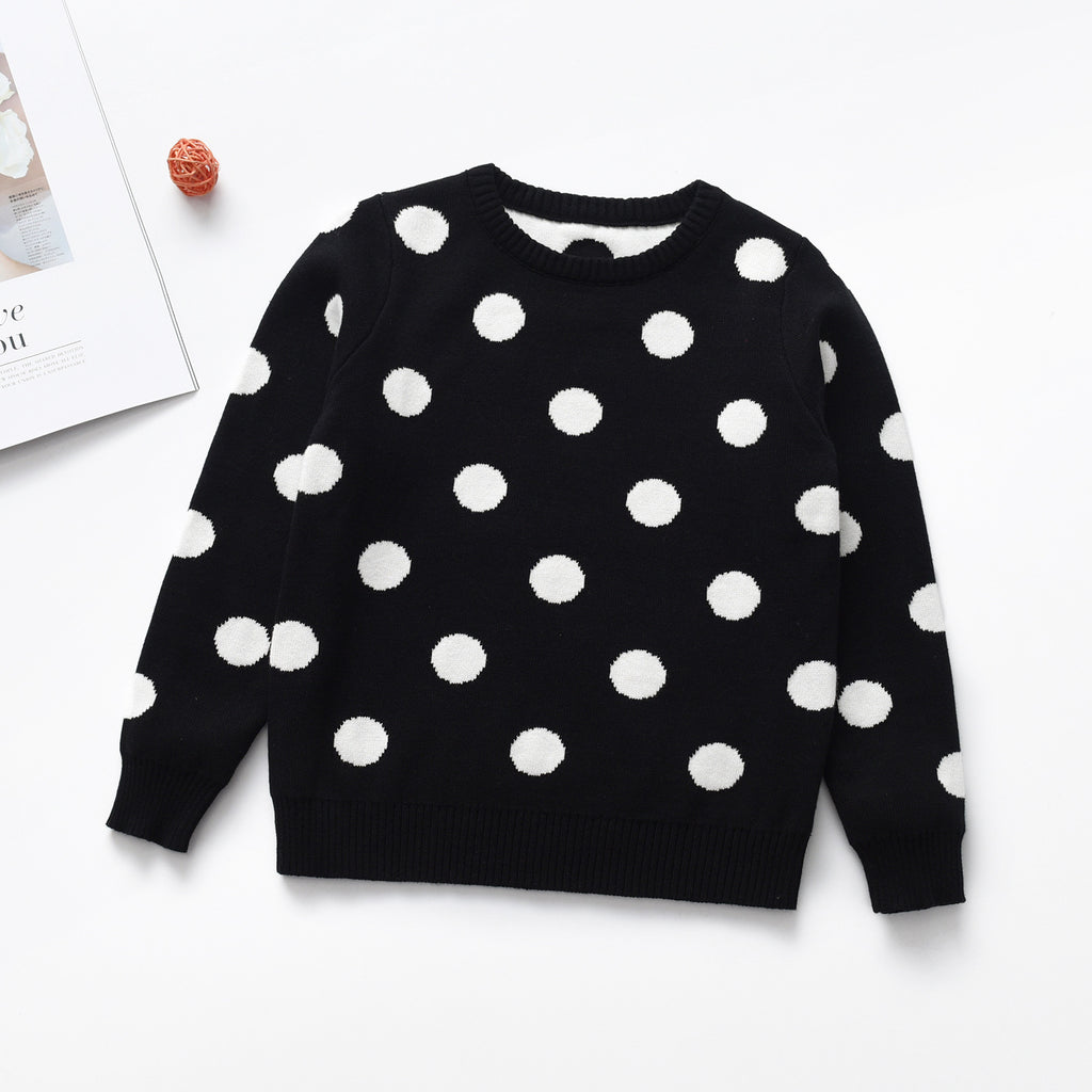 Coeur Col rond Manches longues Chandails pour enfants