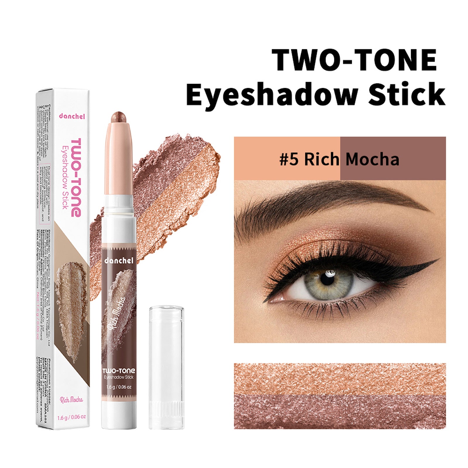 Contour et mise en valeur des cosmétiques Stylo à paupières graduées à deux couleurs